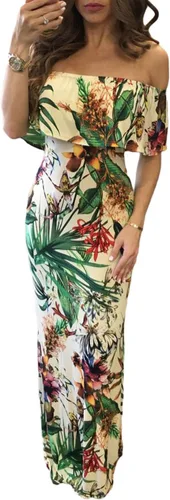 Vista 2 de Happy Sailed - Vestido de punto, estilo metálico, fruncido, con hombros descubiertos, para fiesta de noche, cóctel