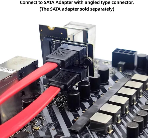 Vista 4 de xiwai NGFF Key A+E macho a PCI Express Riser Adaptador hembra en ángulo recto 90 grados Adaptador de perfil bajo Tarjeta de extensión Riser