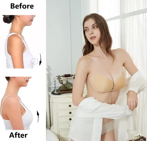 Vista 3 de MITALOO Sticky Push Up Adhesive Invisible Backless Bra Magic Nipple Covers Strapless Bra