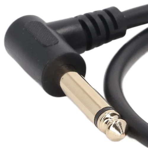 Vista 5 de Fydun Cable de sonido 1.6 ft mono ángulo recto 0.250 in macho a hembra Cable de extensión estéreo de alto rendimiento reemplazo para micrófono