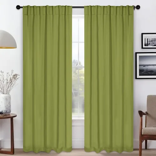 Vista 21 de BLUENILEMILLS Paneles de cortinas opacas para oscurecer la habitación con bolsillo para barra/pestañas traseras, cortinas perfectas para ventanas