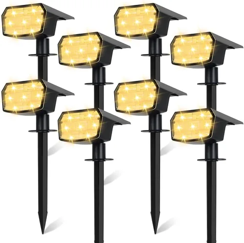 Vista 11 de Sucolite Paquete de 6 Focos Solares para Exteriores Impermeables IP65, 3 Modos de Iluminación, Focos Solares de Paisajismo 2 en 1 para Patio, 59