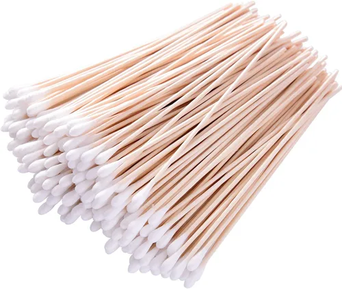 Vista 10 de 1200 hisopos de algodón de precisión con palos de 6 pulgadas de largo para limpieza de armas, maquillaje o mascotas