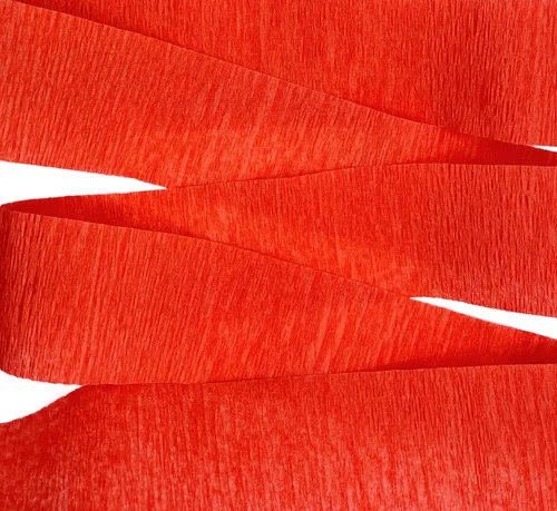 Vista 5 de Serpentinas de papel crepé rojo y dorado amarillo (2 rollos de cada color) Fabricadas en Estados Unidos