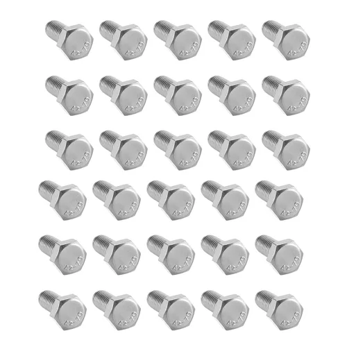 Vista 40 de 10 tornillos hexagonales M6 M6-0.039 x 1.575 in UNC Tornillos de cabeza hexagonal A2-70 (304) de acero inoxidable totalmente roscados, totalmente
