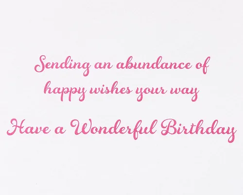 Vista 3 de Tarjeta de cumpleaños de Papyrus para ella - Asociación BCRF (Una abundancia de deseos felices)
