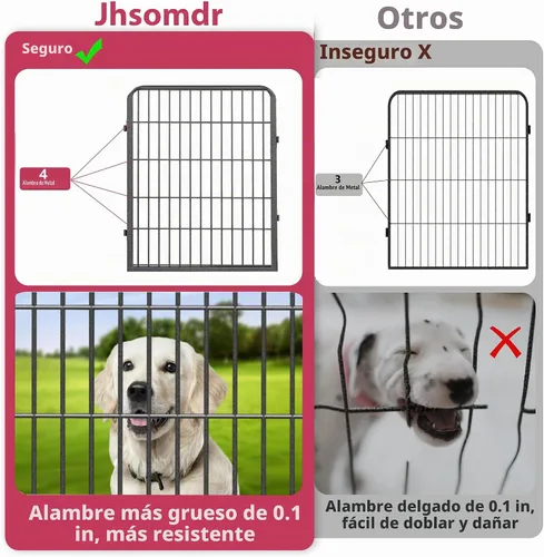 Vista 4 de Corralito para perros, 32 pulgadas, 10 paneles cerca para perros de exterior, corral para perros de interior antióxido, corral para mascotas