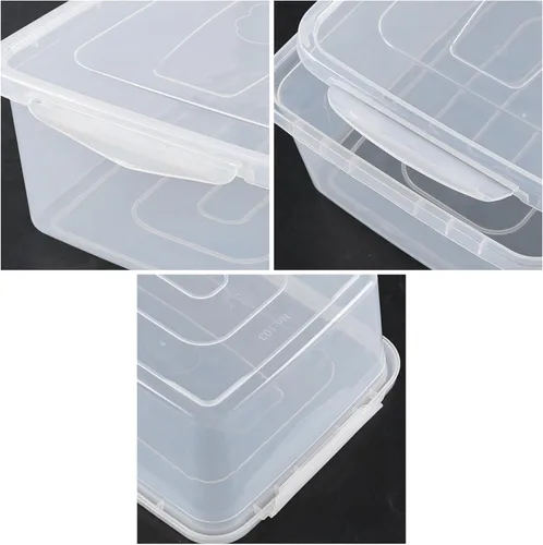 Vista 3 de Caja transparente de 6.5 cuartos de galón, contenedores de almacenamiento de plástico con tapas, juego de 4