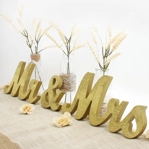 Vista 14 de BLOOBLOOMAX Letrero de madera con texto en inglés "Mr & Mr", letras rústicas de Mr. & Mrs. para mesa de boda, decoración de Miss & Mr. para Negro