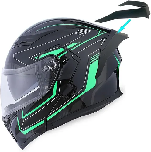 Vista 12 de 1Storm Casco modular de cara completa para motocicleta con doble visera abatible y protector solar: HB89 Flecha Azul