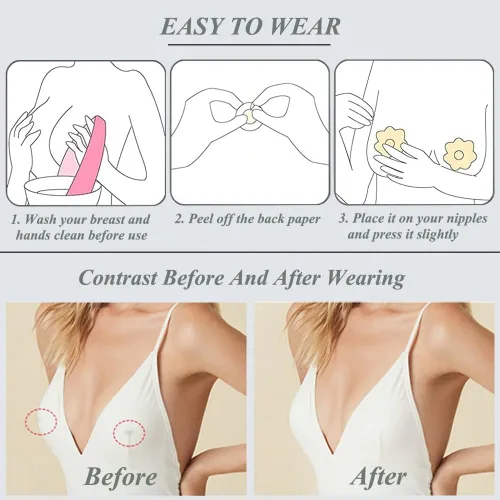 Vista 5 de 2 pares de cubiertas de pezón, fundas de silicona para pezones para mujeres, adhesivos y reutilizables para vestidos sin espalda