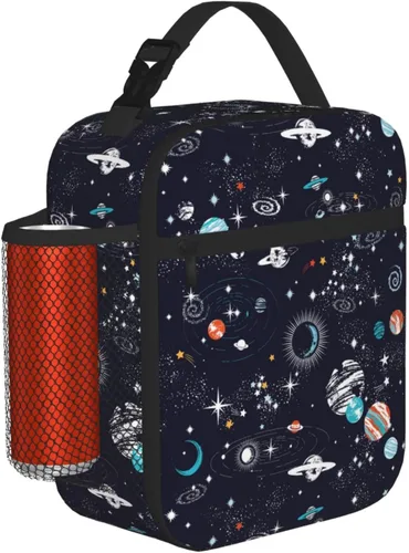 Vista 21 de Lonchera de camuflaje de camuflaje blanco y negro para adolescentes, niñas, niños, hombres y mujeres, bolsa de almuerzo portátil, lonchera aislada
