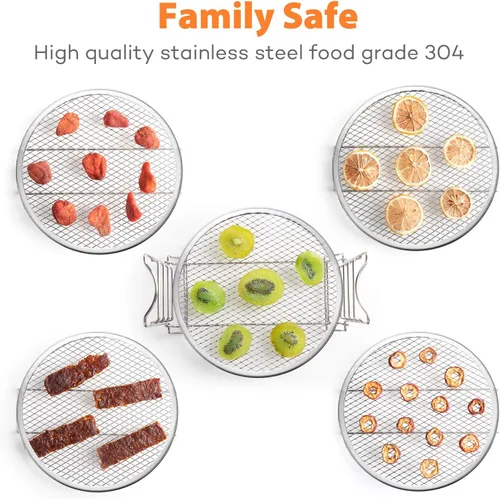 Vista 3 de SICHEER - Estante deshidratador de acero inoxidable, accesorios compatible con tapa de freidora de aire Instant Pot Crisp de 5.7 litros 5-Tier 304