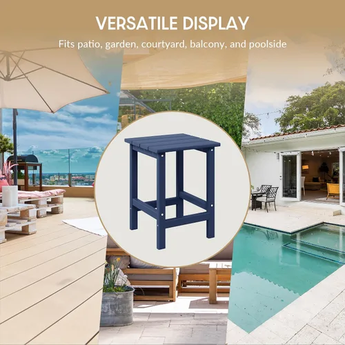 Vista 8 de WestinTrends Malibu - Mesa auxiliar cuadrada para silla Adirondack, color azul marino