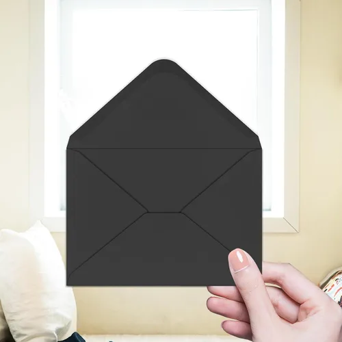 Vista 7 de Paquete de 50 sobres negros A4 de 4 x 6 pulgadas para invitaciones, imprimibles, autosellables para bodas, invitaciones, fotos, postales, tarjetas