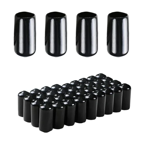Vista 37 de Cubierta de tapa de extremo redondo de goma 0.08 pulgadas (0.079 in), protectores de rosca de tornillo de PVC flexible de tubería de tubería