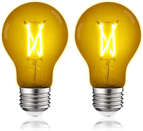 Vista 22 de LUXRITE Bombilla LED A19 Edison verde, 4.5 W (equivalente a 60 W), filamento de vidrio de color, certificación UL, base estándar E26