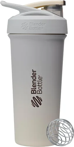 Vista 21 de BlenderBottle Strada Shaker Cup - Botella de agua aislada de acero inoxidable con batidor de alambre, 24 onzas, color negro