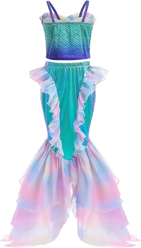 Vista 2 de Hugeek Disfraz de princesa para niñas pequeñas, disfraz de cosplay, Halloween, fiesta de cumpleaños