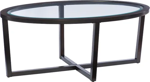 Vista 9 de Powell Marta Umber - Juego de mesa auxiliar y mesa auxiliar de madera marrón con tapa de cristal templado