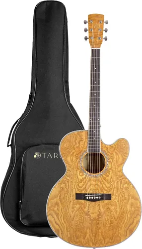 Vista 6 de TARIO 41 '' Antiguo Cuerpo Jumbo Guitarra Acústica Cuerpo Fresno Rizado Cuerpo Okoume Cuello Natural