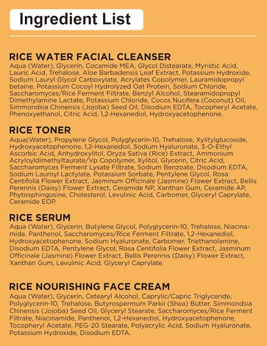 Vista 7 de Juego de cuidado de la piel, para mujeres y adolescentes, cuidado de la piel Glass con extracto de arroz coreano, hidratante, reparador iluminador