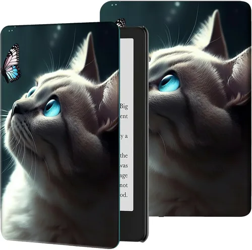 Vista 25 de Rossy Funda para Kindle de 10ª generación 2019, delgada, de piel sintética, ajustable, Smart Cover con encendido y apagado automático para Kindle