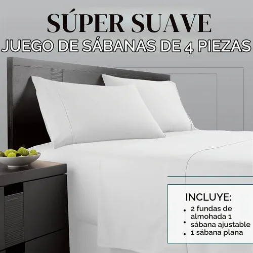 Vista 2 de Danjor Linens - Juego de sábanas para camas literas individuales con 2 fundas para almohadas, microfibra cepillada ligera con bolsillos profundos