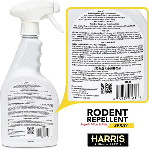 Vista 6 de HARRIS Aceite de menta repelente de ratones y roedores en aerosol para casa y motores de automóviles, sustituto humanitario de trampa para ratones