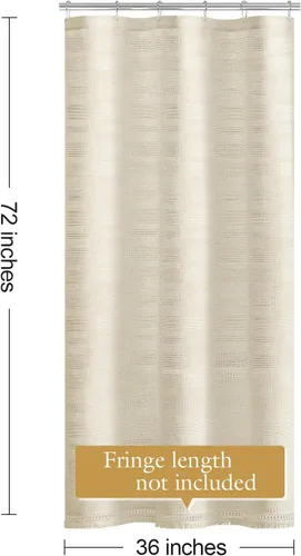 Vista 7 de Cortina de Ducha Pequeña para Cabina Estilo Boho Granja con Borla, Conjunto de Cortina de Ducha de Baño de Lino Bohemio Francés Rústico Elegante