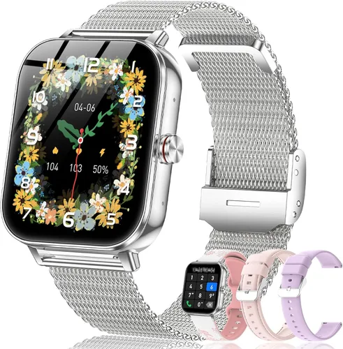 Vista 10 de Reloj inteligente para mujer, reloj inteligente Betatree de 1.85 pulgadas HD Full Touch iPhone Android (respuesta/hacer llamadas), rastreador