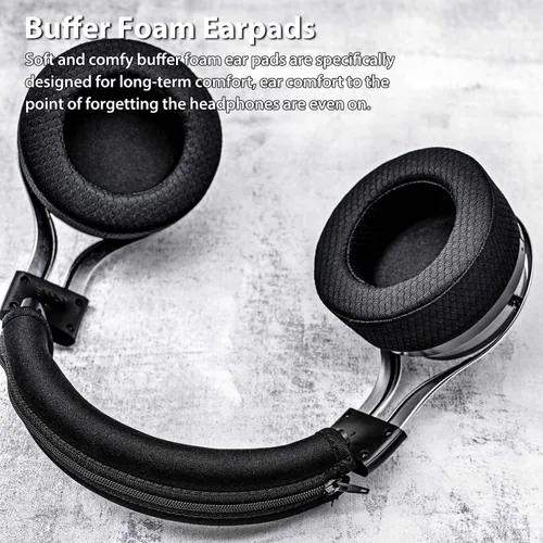 Vista 4 de TRANSTEK Almohadillas de repuesto compatibles con auriculares LucidSound LS20 LS25 LS30 LS40, almohadillas con espuma viscoelástica de alta densidad