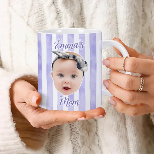 Vista 5 de Taza de café personalizada con cara de bebé, taza personalizada con foto, nombre y título, cumpleaños, Navidad, día del padre, día de la madre, baby