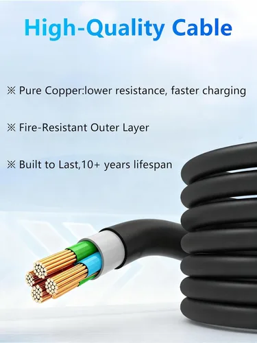 Vista 6 de Cargador EV, 16Amp 110V/240V Portátil Nivel 1 Nivel 2 Estación de carga de vehículos eléctricos con enchufe NEMA 6-20 y adaptador NEMA 5-15