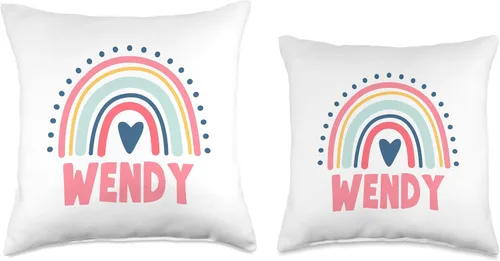 Vista 3 de Idea Regalo Personalizzata con Nome Gifts Idea Wendy Name Custom Woman Myth Legend Pink Birthday Party Throw Pillow, 16x16, Multicolor
