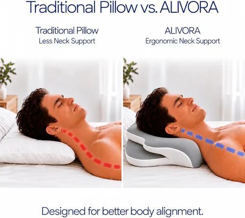 Vista 3 de Almohada cervical de espuma viscoelástica para dormir