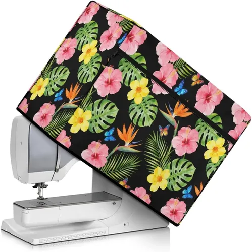 Vista 15 de Funda para máquina de coser de flores hippie grande, cubierta antipolvo, protección de fácil limpieza para máquina de coser, resistente a las Flor