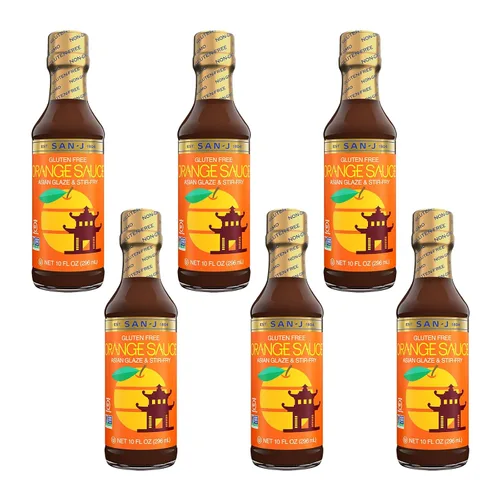 Vista 11 de San-J - Paquete variado Spice of Life - Teriyaki, salsa de naranja, szechuan, maní tailandés - Salsas de cocina sin gluten - Sin OGM - Botellas