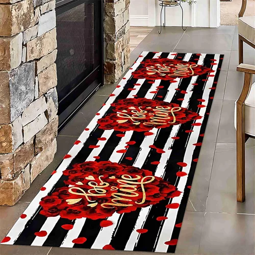 Vista 15 de Alfombra vintage con bandera estadounidense, 1.3 x 7 pies, diseño de estrellas y bandera estadounidense del Día de la Independencia, alfombra