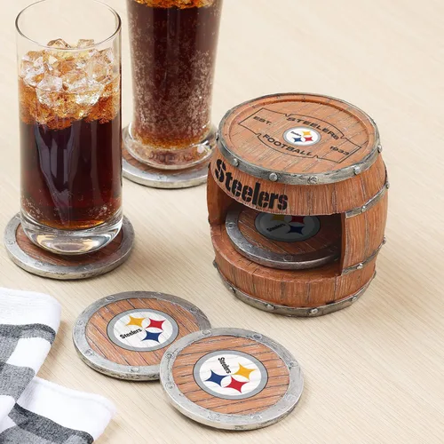 Vista 148 de FOCO NFL Team Logo 5-Pack Barrel Beverage Drink Coaster Set