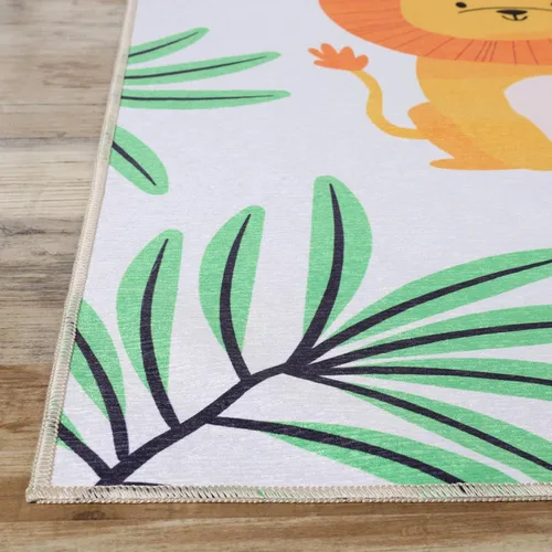 Vista 4 de Superior Alfombra de interior para niños, alfombra lavable con respaldo de puntos de fieltro, antideslizante, para niños pequeños y bebés, perfecta