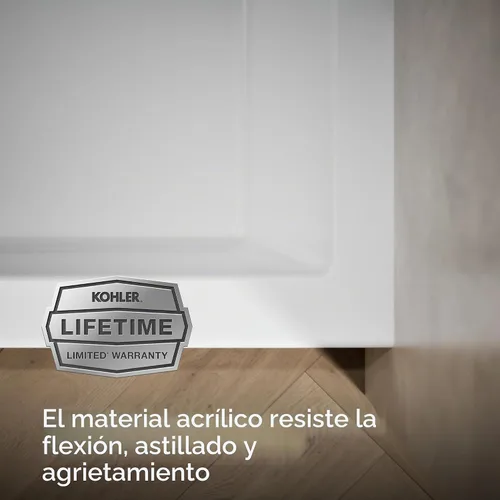 Vista 10 de Kohler 20201-LA-0 Bañera de alcoba Underscore® de 60" x 30" con delantal integral, brida integral y drenaje a la izquierda, Blanco