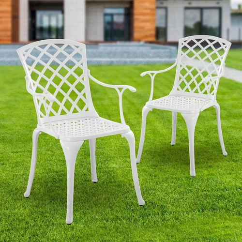 Vista 8 de Juego de 2 sillas de comedor para patio, sillas bistró de Set 2#1