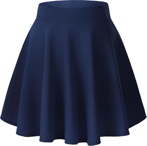 Vista 21 de Urban CoCo Falda básica versátil elástica de estilo patinadora, de corte acampanado, para mujer #13