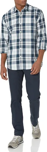 Vista 5 de Tienda Essentials - Camisa de popelina para hombre informal de manga larga con ajuste regular
