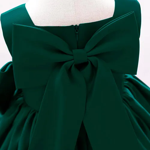 Vista 3 de 6M-8T - Vestido de fiesta de tutú para bebé, con lazo grande, para concurso de cumpleaños, para bautizo