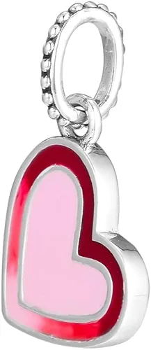 Vista 3 de Pandora 925 Sterling Silver Pendant Diy Fits for Pandora Bracelets Original Charms Sterling Silver Asymmetric Heart of Love Charm Beads Fine Jewelry