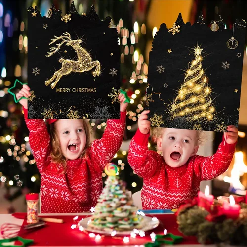 Vista 7 de Pasimy Tarjeta de felicitación de Navidad gigante de 25 x 16 pulgadas, tarjeta de felicitación de invierno gigante, libro de invitados grande