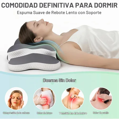 Vista 6 de Esup Almohada cervical ergonómica para aliviar el dolor, altura ajustable