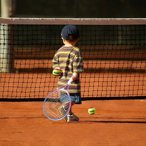 Vista 6 de Raqueta de tenis para niños de 17 a 25 pulgadas, el mejor kit de inicio para niños de 4 años en adelante con bolsa de correa para el hombro y mini
